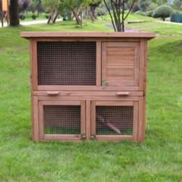 Wholesale Large Wooden Rabbit Cage Outdoor Two Layers Pet House 145x 45x 84cm 08-0027 chinagmt.com