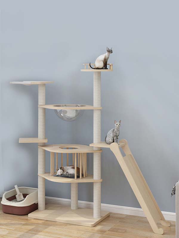 Wholesale pine solid wood multilayer board cat tree cat tower cat climbing frame 105-212 chinagmt.com