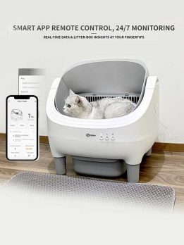 Wholesale New Design Automatic Cat Litter Box APP Control Dual Safety Sensors Self Cleaning Litter Box with Open-Top Design 116-5901
