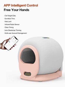 Customized logo Modern Abs Plastic Cat Automatic Self Cleaning Litter Box for Cats 116-5905