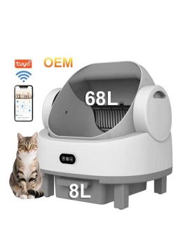 Wholesale APP Control Automatic Cat Litter Box with Safety Sensors Self Cleaning Litter Box for Multiple Cats 116-5909